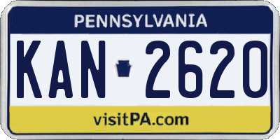 PA license plate KAN2620