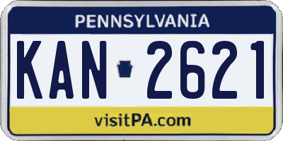 PA license plate KAN2621