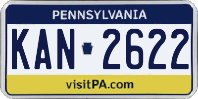 PA license plate KAN2622