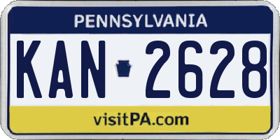 PA license plate KAN2628