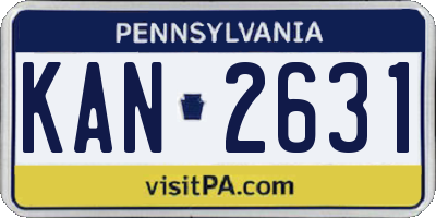PA license plate KAN2631