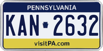 PA license plate KAN2632