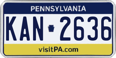 PA license plate KAN2636