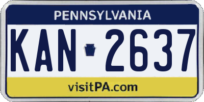 PA license plate KAN2637