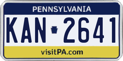 PA license plate KAN2641