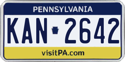 PA license plate KAN2642