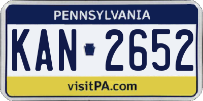 PA license plate KAN2652