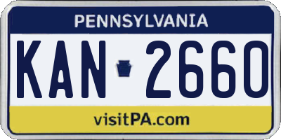PA license plate KAN2660