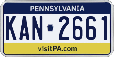 PA license plate KAN2661