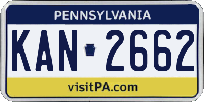 PA license plate KAN2662