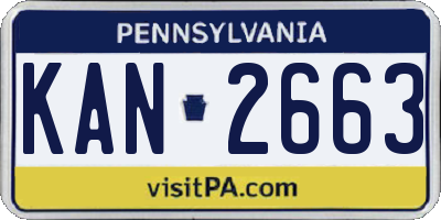 PA license plate KAN2663