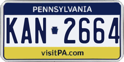 PA license plate KAN2664