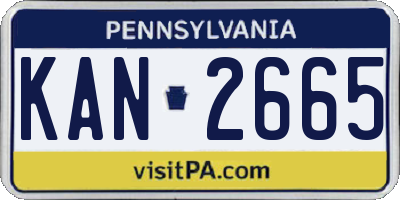 PA license plate KAN2665