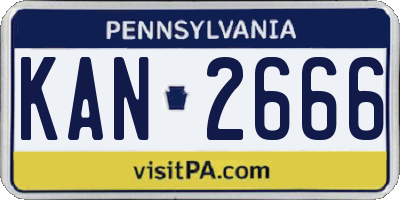PA license plate KAN2666