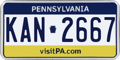 PA license plate KAN2667