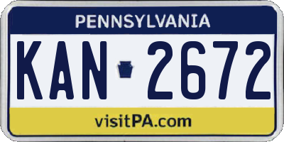 PA license plate KAN2672