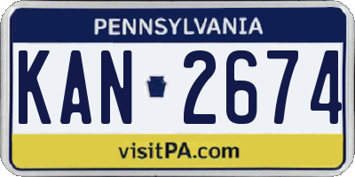 PA license plate KAN2674