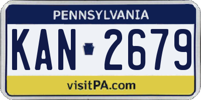 PA license plate KAN2679