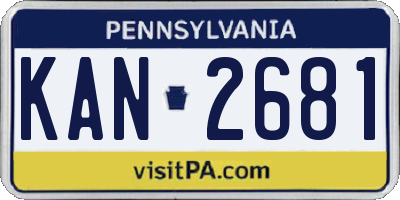 PA license plate KAN2681