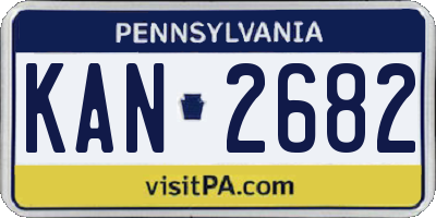 PA license plate KAN2682