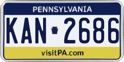 PA license plate KAN2686