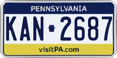 PA license plate KAN2687