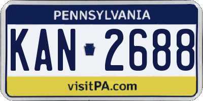 PA license plate KAN2688