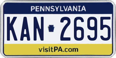 PA license plate KAN2695