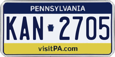 PA license plate KAN2705