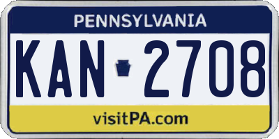 PA license plate KAN2708
