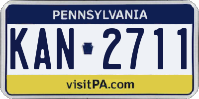 PA license plate KAN2711