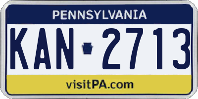 PA license plate KAN2713