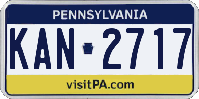PA license plate KAN2717
