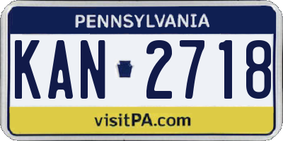 PA license plate KAN2718