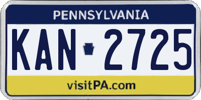 PA license plate KAN2725