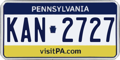 PA license plate KAN2727
