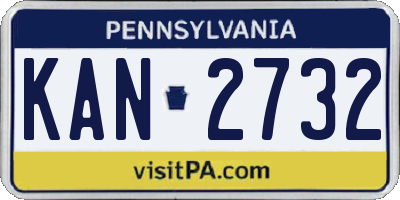 PA license plate KAN2732