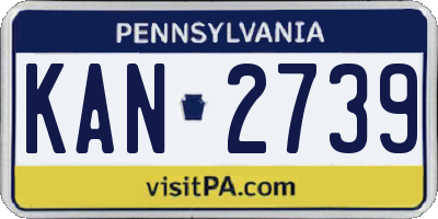 PA license plate KAN2739