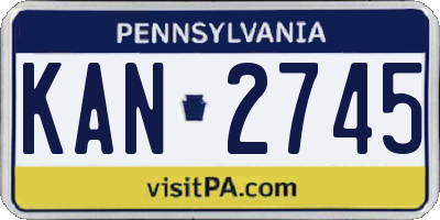 PA license plate KAN2745