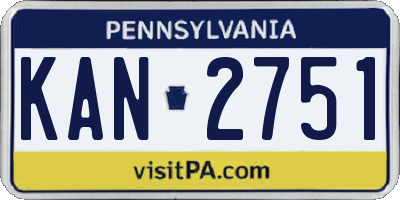 PA license plate KAN2751