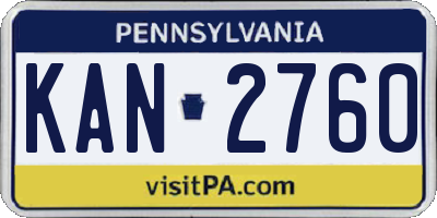 PA license plate KAN2760