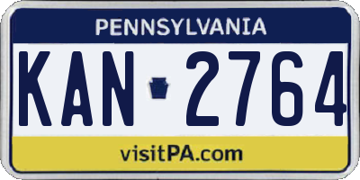 PA license plate KAN2764