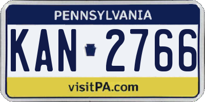 PA license plate KAN2766