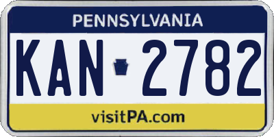 PA license plate KAN2782