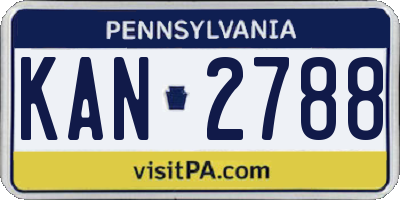 PA license plate KAN2788