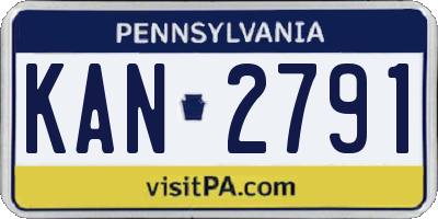 PA license plate KAN2791