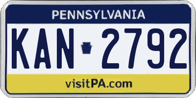 PA license plate KAN2792