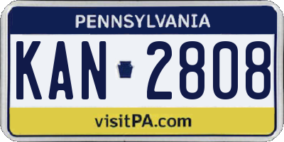 PA license plate KAN2808