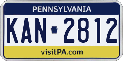 PA license plate KAN2812
