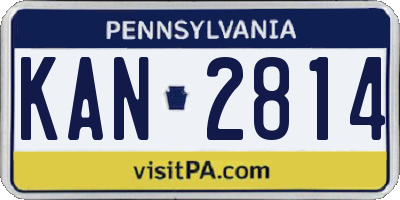 PA license plate KAN2814